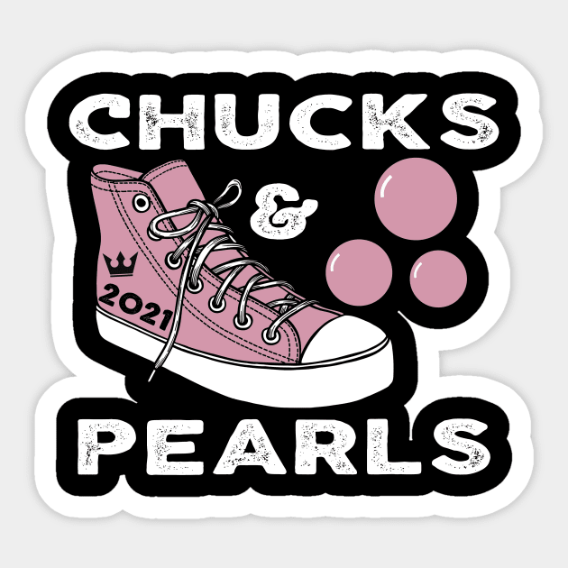 Chucks And Pearls Kamala Harris VP Inauguration 2021 Gift Sticker by Bazzar Designs